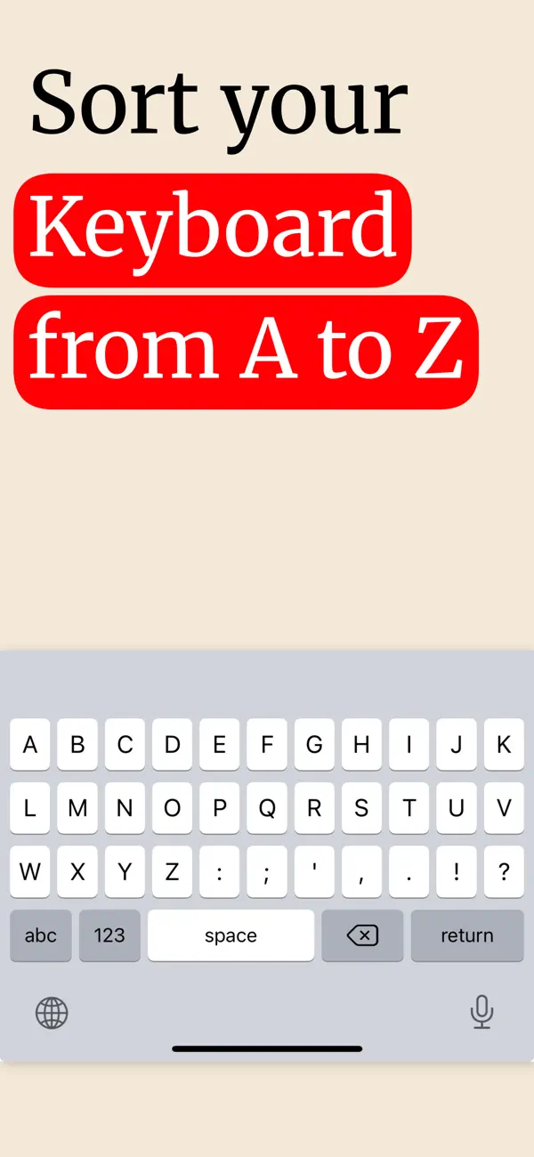 ABCDEF Keyboard Instant familiarity feature screenshot