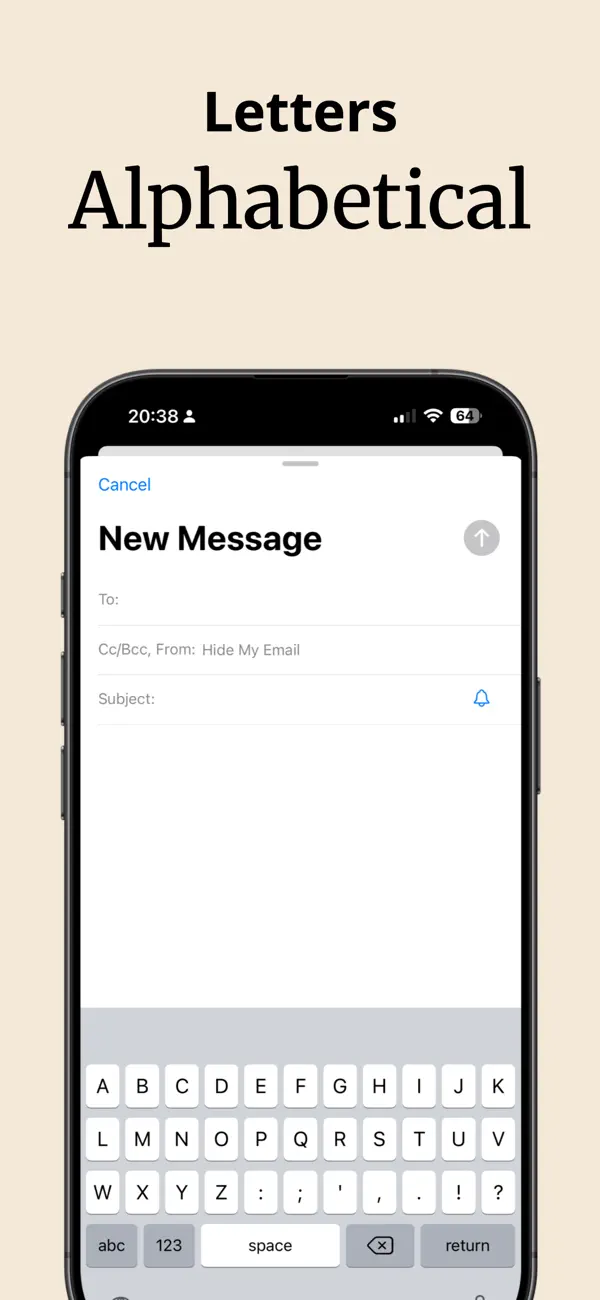 ABCDEF Keyboard Type faster with fewer taps feature screenshot